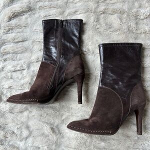 John Varvatos Brown Suede Booties / Boots